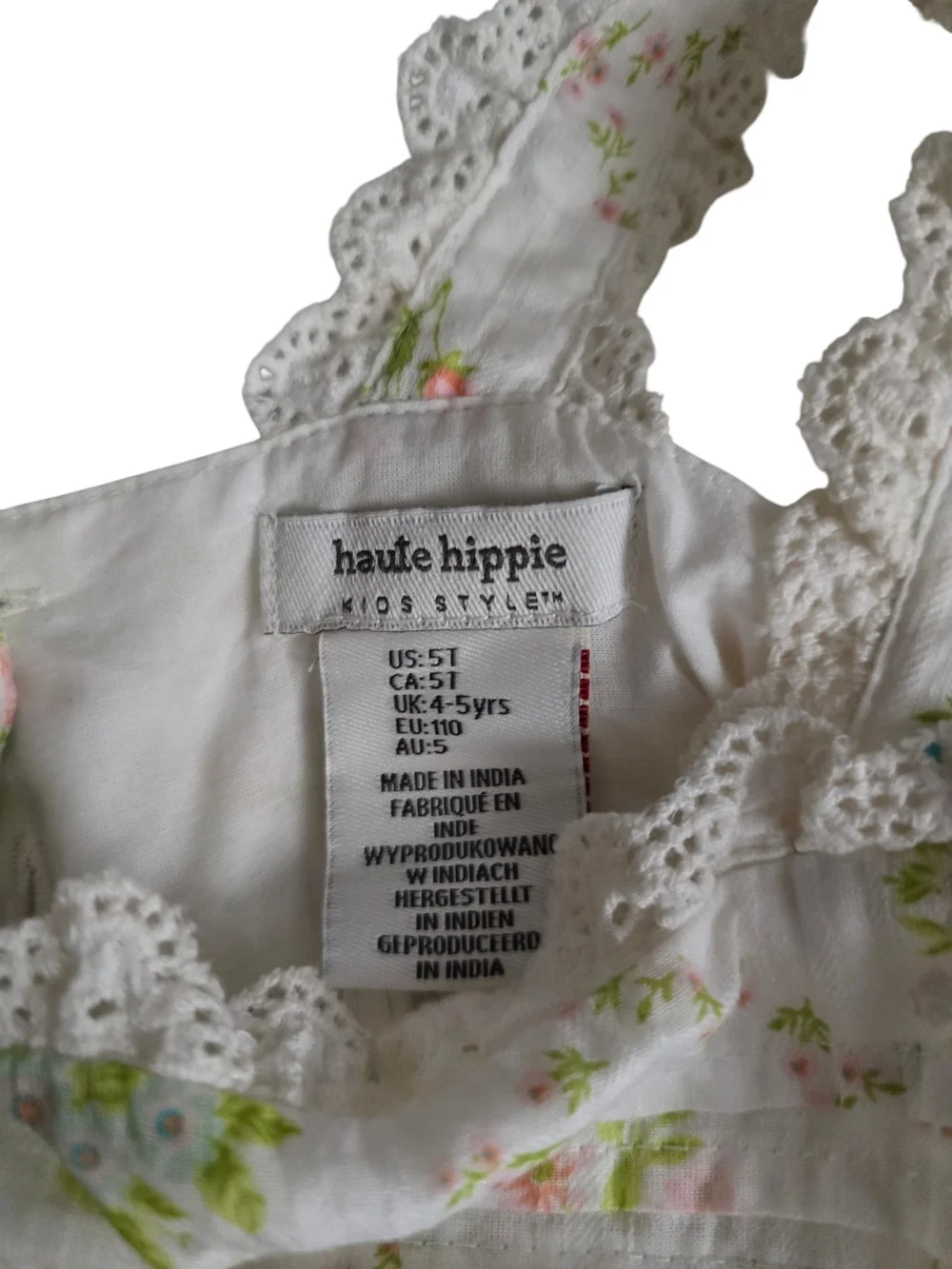 Haute Hippie White Floral Lace-Trim Girls' Sundress